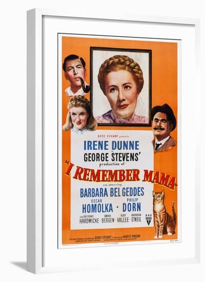 I Remember Mama, Philip Dorn, Barbara Bel Geddes, Irene Dunne, Oskar Homolka, 1948-null-Framed Art Print