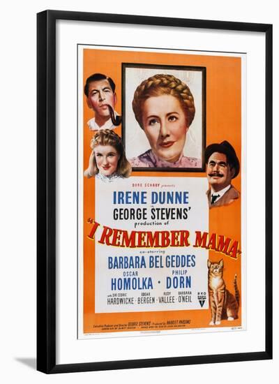 I Remember Mama, Philip Dorn, Barbara Bel Geddes, Irene Dunne, Oskar Homolka, 1948-null-Framed Art Print