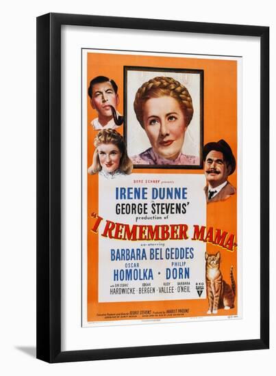 I Remember Mama, Philip Dorn, Barbara Bel Geddes, Irene Dunne, Oskar Homolka, 1948-null-Framed Art Print