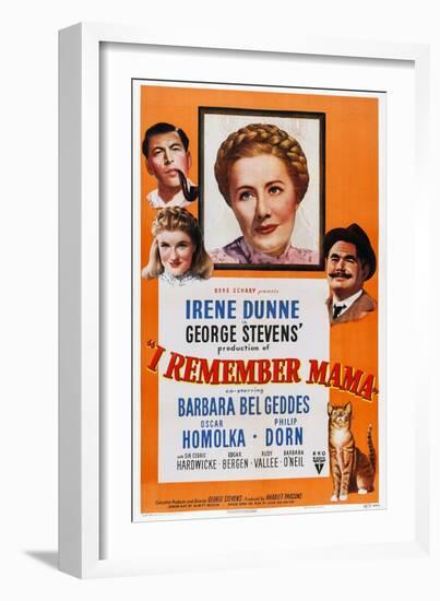 I Remember Mama, Philip Dorn, Barbara Bel Geddes, Irene Dunne, Oskar Homolka, 1948-null-Framed Art Print