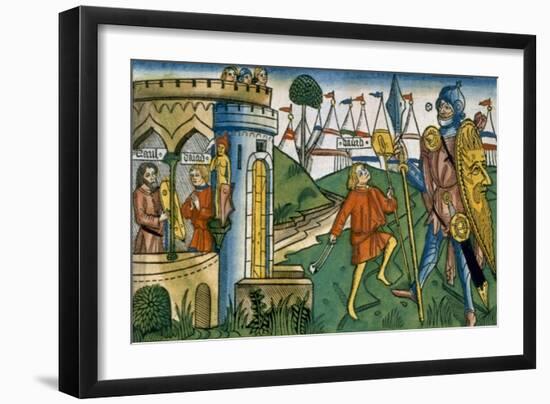 I Samuel 17:1-58 David Defeats Goliath and Meets Saul-null-Framed Giclee Print
