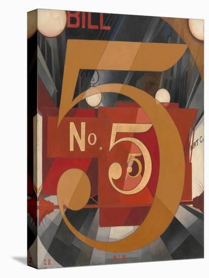 I Saw the Figure 5 in Gold, 1928 (Oil, Graphite, Ink, and Gold Leaf on Paperboard)-Charles Demuth-Stretched Canvas