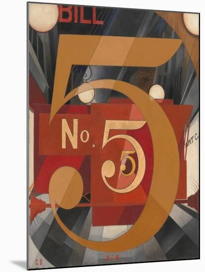 I Saw the Figure 5 in Gold, 1928 (Oil, Graphite, Ink, and Gold Leaf on Paperboard)-Charles Demuth-Mounted Giclee Print