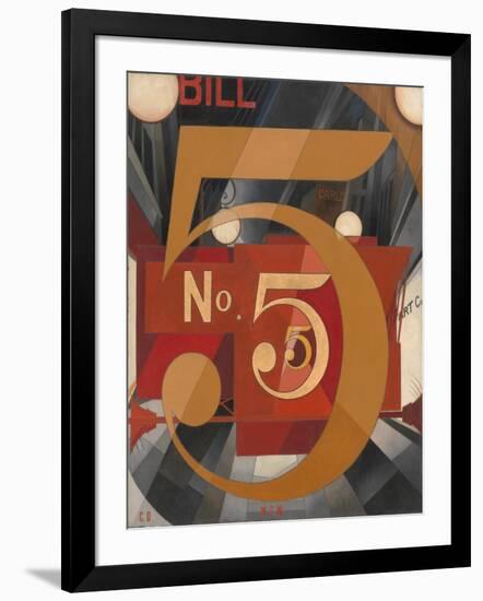 I Saw the Figure 5 in Gold, 1928 (Oil, Graphite, Ink, and Gold Leaf on Paperboard)-Charles Demuth-Framed Giclee Print