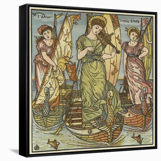 I Saw Three Ships-Walter Crane-Framed Stretched Canvas