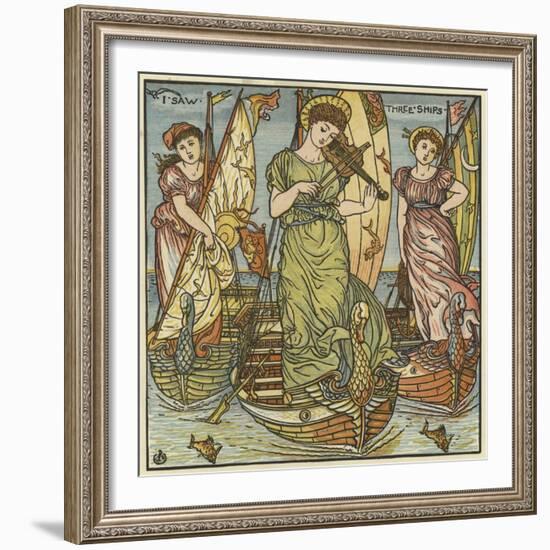 I Saw Three Ships-Walter Crane-Framed Giclee Print