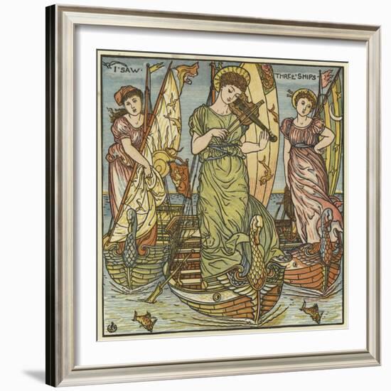 I Saw Three Ships-Walter Crane-Framed Giclee Print