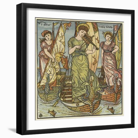 I Saw Three Ships-Walter Crane-Framed Giclee Print