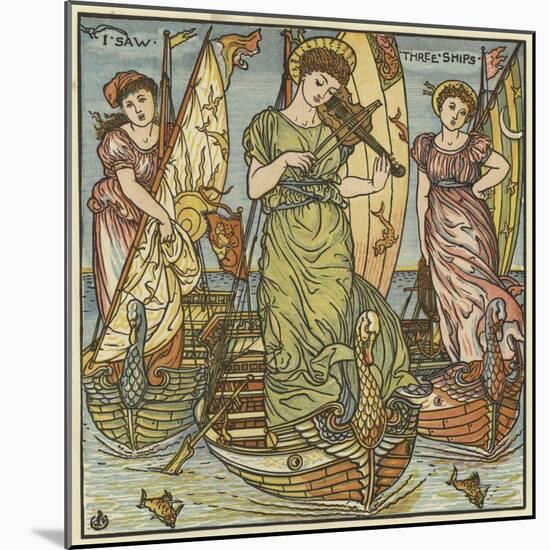 I Saw Three Ships-Walter Crane-Mounted Giclee Print