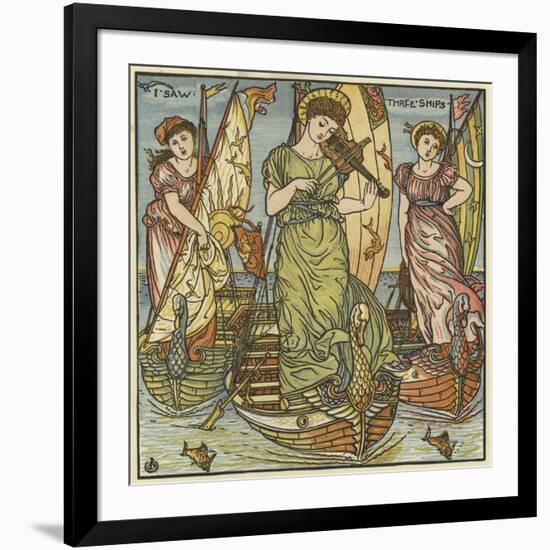 I Saw Three Ships-Walter Crane-Framed Giclee Print