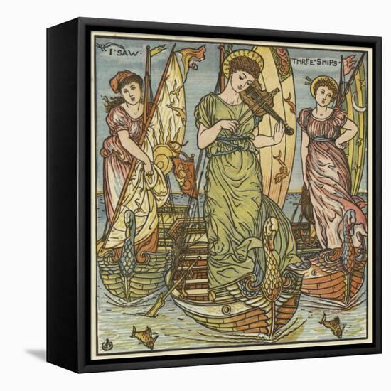 I Saw Three Ships-Walter Crane-Framed Stretched Canvas