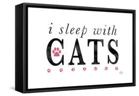 I Sleep with Cats-Kimberly Glover-Framed Stretched Canvas