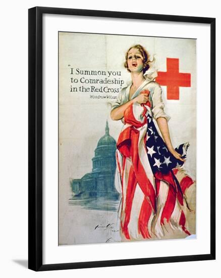 I Summon You to Comradeship in the Red Cross, 1st World War Poster, 1918-Harrison Fisher-Framed Giclee Print