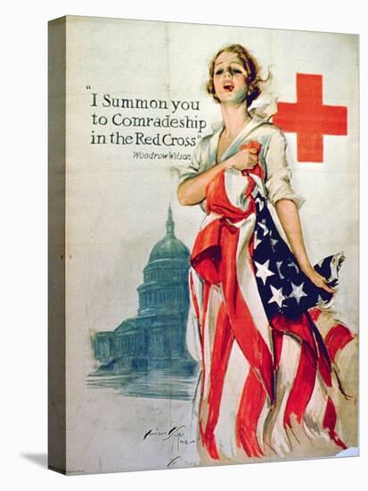 I Summon You to Comradeship in the Red Cross, 1st World War Poster, 1918-Harrison Fisher-Stretched Canvas