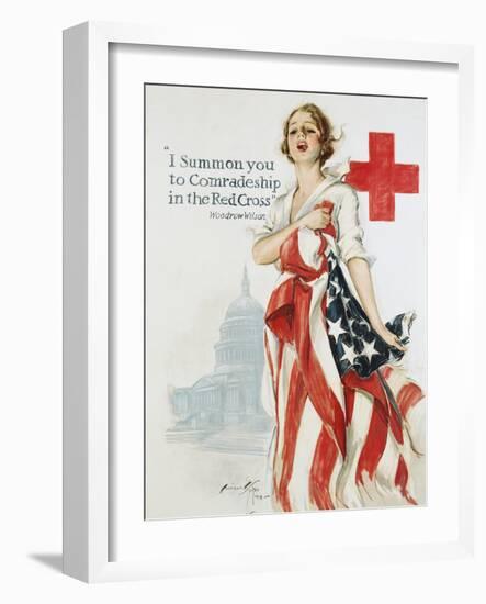 I Summon You to Comradeship in the Red Cross Poster-Harrison Fisher-Framed Giclee Print