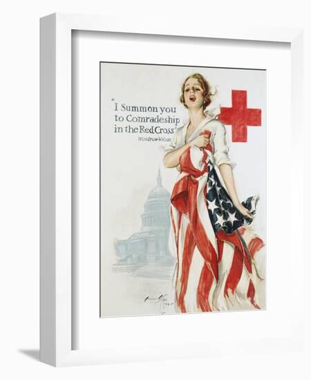 I Summon You to Comradeship in the Red Cross Poster-Harrison Fisher-Framed Giclee Print