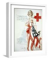 I Summon You to Comradeship in the Red Cross, Woodrow Wilson-Harrison Fisher-Framed Art Print