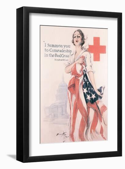I Summon You To Comradeship In The Red Cross-Harrison Fisher-Framed Premium Giclee Print