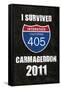 I Survived Carmageddon 2011 Transportation Print Poster-null-Framed Stretched Canvas