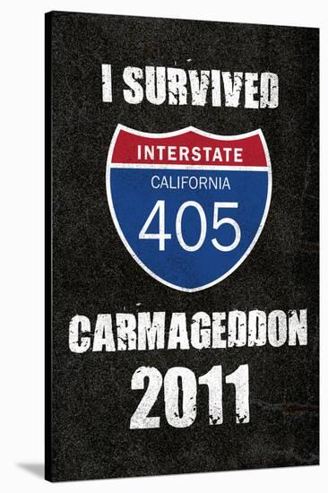 I Survived Carmageddon 2011 Transportation Print Poster-null-Stretched Canvas