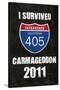I Survived Carmageddon 2011 Transportation Print Poster-null-Stretched Canvas