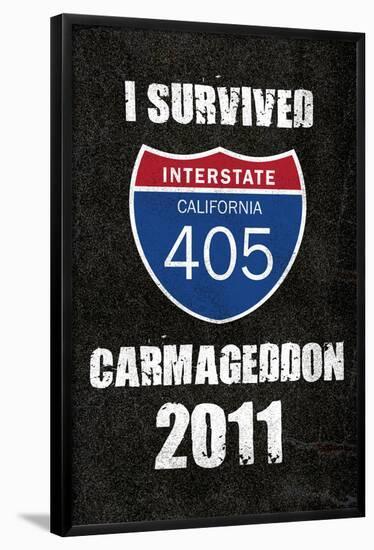 I Survived Carmageddon 2011 Transportation Print Poster-null-Framed Poster
