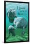 I Swam with Manatees-Lantern Press-Framed Premium Giclee Print