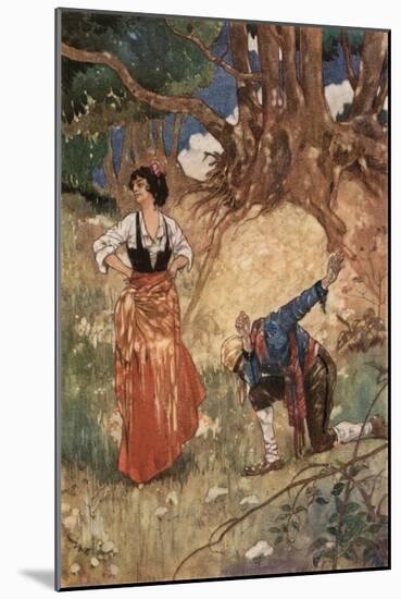 "I Threw Myself at Her Feet"-René Bull-Mounted Giclee Print