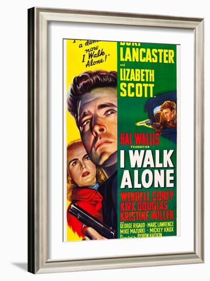 I WALK ALONE, Lizabeth Scott, Burt Lancaster, Kirk Douglas, 1948-null-Framed Art Print