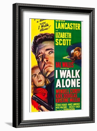 I WALK ALONE, Lizabeth Scott, Burt Lancaster, Kirk Douglas, 1948-null-Framed Art Print
