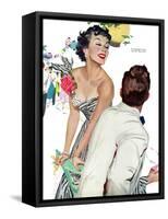 I Want A Man  - Saturday Evening Post "Leading Ladies", April 15, 1950 pg.40-Joe deMers-Framed Stretched Canvas