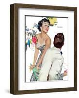 I Want A Man  - Saturday Evening Post "Leading Ladies", April 15, 1950 pg.40-Joe deMers-Framed Giclee Print