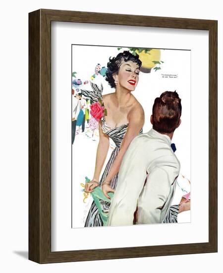 I Want A Man  - Saturday Evening Post "Leading Ladies", April 15, 1950 pg.40-Joe deMers-Framed Giclee Print