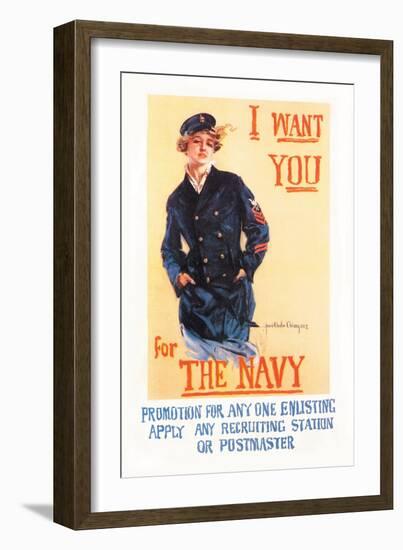 I Want You for the Navy-Howard Chandler Christy-Framed Art Print