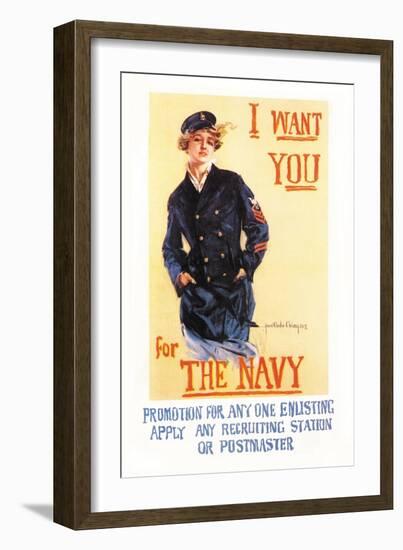 I Want You for the Navy-Howard Chandler Christy-Framed Art Print