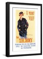 I Want You for the Navy-Howard Chandler Christy-Framed Art Print