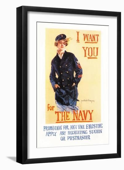 I Want You for the Navy-Howard Chandler Christy-Framed Art Print