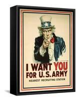 I Want You for the U.S. Army Recruitment Poster-James Montgomery Flagg-Framed Stretched Canvas