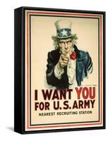 I Want You for the U.S. Army Recruitment Poster-James Montgomery Flagg-Framed Stretched Canvas