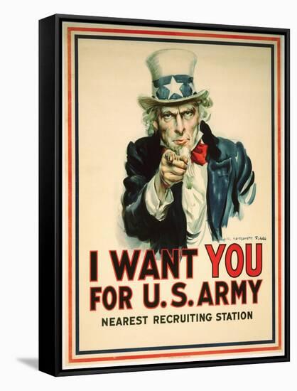 I Want You for the U.S. Army Recruitment Poster-James Montgomery Flagg-Framed Stretched Canvas