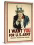 I Want You for the U.S. Army Recruitment Poster-James Montgomery Flagg-Stretched Canvas