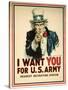 I Want You for the U.S. Army Recruitment Poster-James Montgomery Flagg-Stretched Canvas