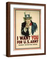 I Want You for the U.S. Army Recruitment Poster-James Montgomery Flagg-Framed Giclee Print