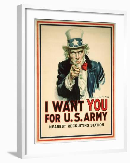 I Want You for the U.S. Army Recruitment Poster-James Montgomery Flagg-Framed Giclee Print