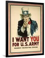 I Want You for the U.S. Army Recruitment Poster-James Montgomery Flagg-Framed Giclee Print