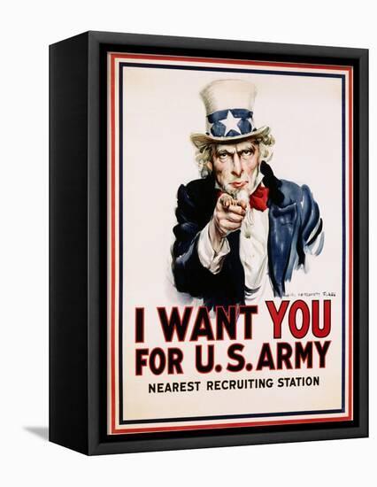 I Want You for the U.S. Army, Recruitment-James Montgomery Flagg-Framed Stretched Canvas