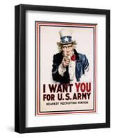 I Want You for the U.S. Army, Recruitment-James Montgomery Flagg-Framed Giclee Print