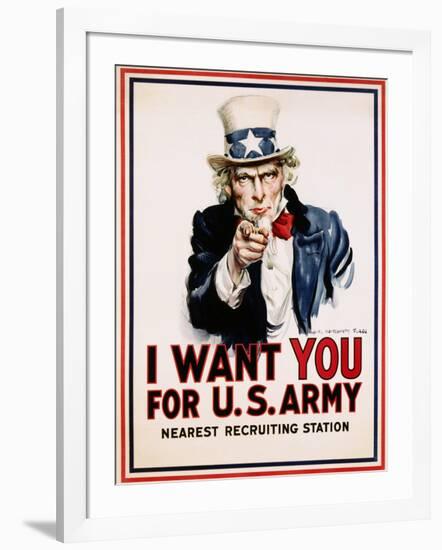 I Want You for the U.S. Army, Recruitment-James Montgomery Flagg-Framed Giclee Print