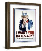 I Want You for the U.S. Army-James Montgomery Flagg-Framed Art Print