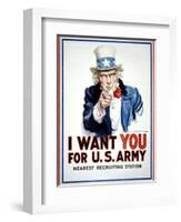 I Want You for the U.S. Army-James Montgomery Flagg-Framed Art Print